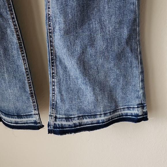 LOVE CULT DENIM Classic Blue Flare Leg High Rise Jeans Sz 5 Y2K retro NWT - Picture 5 of 16